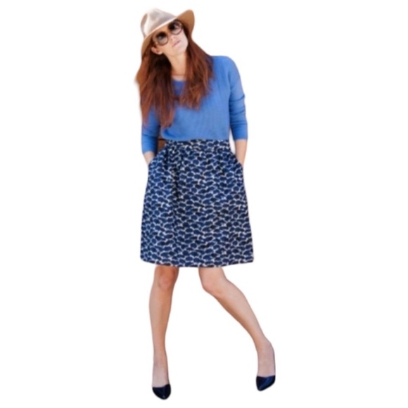 Boden Millie Tree A-Line Blue Skirt, 8 - Picture 1 of 10